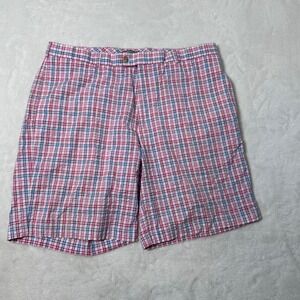 Peter Millar Shorts Adult 38" Chino Flat Front Plaid Seersucker 9" Inseam Men's